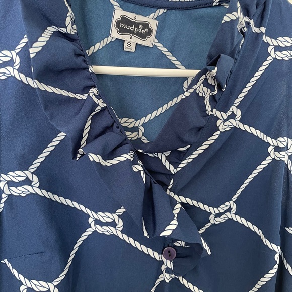 Nautical Rope Ruffle neck shift dress - Picture 3 of 5